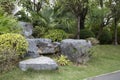 Plants ,rocks and alley arranged in the spring park Royalty Free Stock Photo