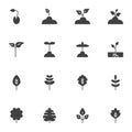 Plants seedling vector icons set Royalty Free Stock Photo