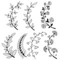 828 plants, set of graphic elements of plants