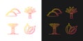 Plants in Singapore gradient icons set for dark and light mode