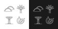 Plants in Singapore linear icons set for dark and light mode