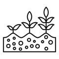 Plants soil icon, outline style