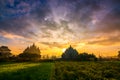 Sunrise in plaosan temple, indonesia