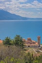 Plaosnik church on the shore of Lake Ohrid Royalty Free Stock Photo