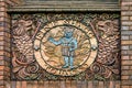 Plaque on Broad Quay House, illustrating Bristol`s history of tobacco and slavery - Fine Shagg Tobacco - in Bristol, UK