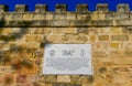Plaque about the building\'s history the visit by the Grand Master, Gozo, Malta