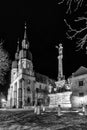 Plaque column called Trojicny stlp in city Trnava at Slovakia Royalty Free Stock Photo