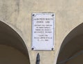 Plaque commemorating execution of Da Pozzo Guiseppe and Zebra Luigi, Monterosso al Mar, Italy