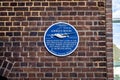 Plaque commemorating the operational HQ of BOAC`s Poole Flying Boats in Poole, Dorset, UK