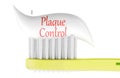 Plaque control concept with toothbrush and toothpaste. 3D rendering Royalty Free Stock Photo