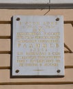 The plaque dedicated to Alexander Radishchev