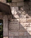 Plaque At The Entrance Modern Greek Orthodox Convent In At Nablus In The West Bank, Israel, Which Lies A Well Of Jacob