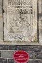 Plaque in historic Kirkyard at Banff in Scotland.