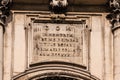 Latin Script on Old Venice Church