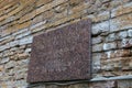 a plaque at the place of execution revolutionaries in the Oreshek fortress