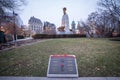 Plaque to Nathan Cirillo with remembrance poppies, victim of the 2014 terrorist shootings, on National War memorial