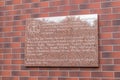 Plaque in tribute to the heroes of the second independence underground in Gdansk Pomerania