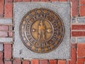 Plaquette with inscription of The Freedom Trail in Boston, Massachusetts, USA Royalty Free Stock Photo