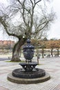 Old iron fountain with four pipes in the Coronation Park