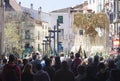 Plasencia, Caceres, Spain, 12-04-2019. Penitents in the beginning of the Easter procession