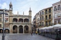 PLASENCIA, SPAIN - DECEMBER 07, 2020: The Main square and the Town hall of Plasencia