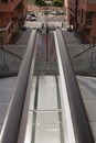 PLASENCIA, SPAIN - June 09, 2011: escalator in the outdoor, abstract landscape Royalty Free Stock Photo