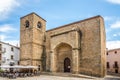 View at the Church of San Nicolas in the streets of Plasencia in Spain