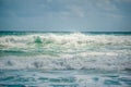 plashing turquoise waves of the ocean. natural background Royalty Free Stock Photo