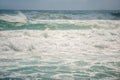 plashing turquoise waves of the ocean. natural background Royalty Free Stock Photo