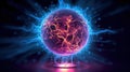 Plasma ball on black. Plasma ball with binaries. Royalty Free Stock Photo