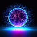 Plasma ball on black. Plasma ball with binaries. Royalty Free Stock Photo