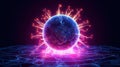 Plasma ball on black. Plasma ball with binaries. Royalty Free Stock Photo