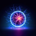 Plasma ball on black. Plasma ball with binaries. Royalty Free Stock Photo