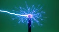 Plasma Ball: Electrifying Energy Display with Dynamic Blue Lightning Royalty Free Stock Photo