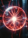 Plasma Ball with Red and Blue Lights Royalty Free Stock Photo