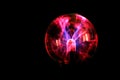 Plasma ball Static Electricity light on black background. lighting on plasma ball Royalty Free Stock Photo