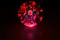 Plasma ball Static Electricity light on black background. lighting on plasma ball Royalty Free Stock Photo