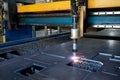 Plasma cutting machine, , metal cut process, metal cutting Royalty Free Stock Photo