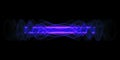 Plasma or high energy force concept. Blue-purple glowing energy waves isolated over black background.