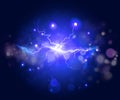 Plasma or lightning fractal, abstract energy background Royalty Free Stock Photo