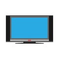 Plasma TV equipment electronic entertainment vector icon front view. Television flat smart screen interior