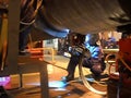 Plasma welding with a special welding machine. Welding underwater pipeline. Preparation and assembly of the underwater gas pipelin