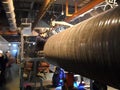 Plasma welding with a special welding machine. Welding underwater pipeline. Preparation and assembly of the underwater gas pipelin