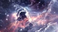 Plasmatic nebula, deep outer space background with stars