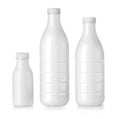 Plastc bottles with milk Royalty Free Stock Photo