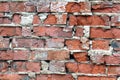 Wall texture of old red dilapidated brick Royalty Free Stock Photo