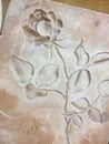 Plaster cast mould of a rose