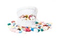Plaster cast of teeth full of pharmaceuticals Royalty Free Stock Photo