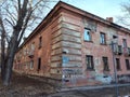 Old crumbling residential building. Color photography. Royalty Free Stock Photo