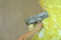 Plaster filling wall repair